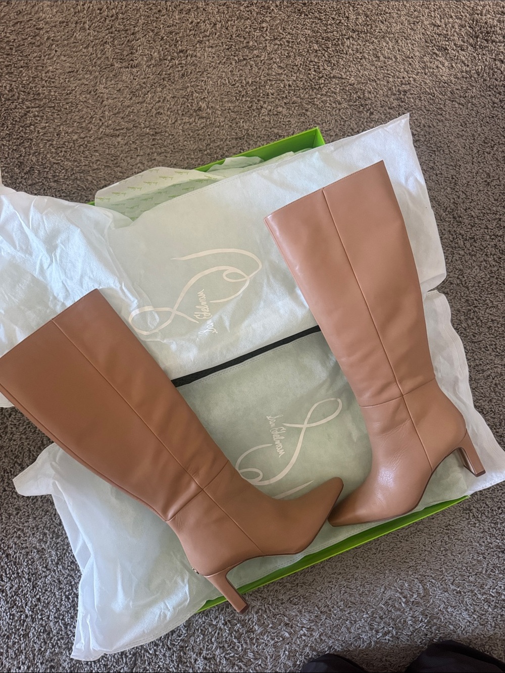 Sam Edelman Women's Sylvia Over-the-Knee Pointed Toe Boots - Light Brown
